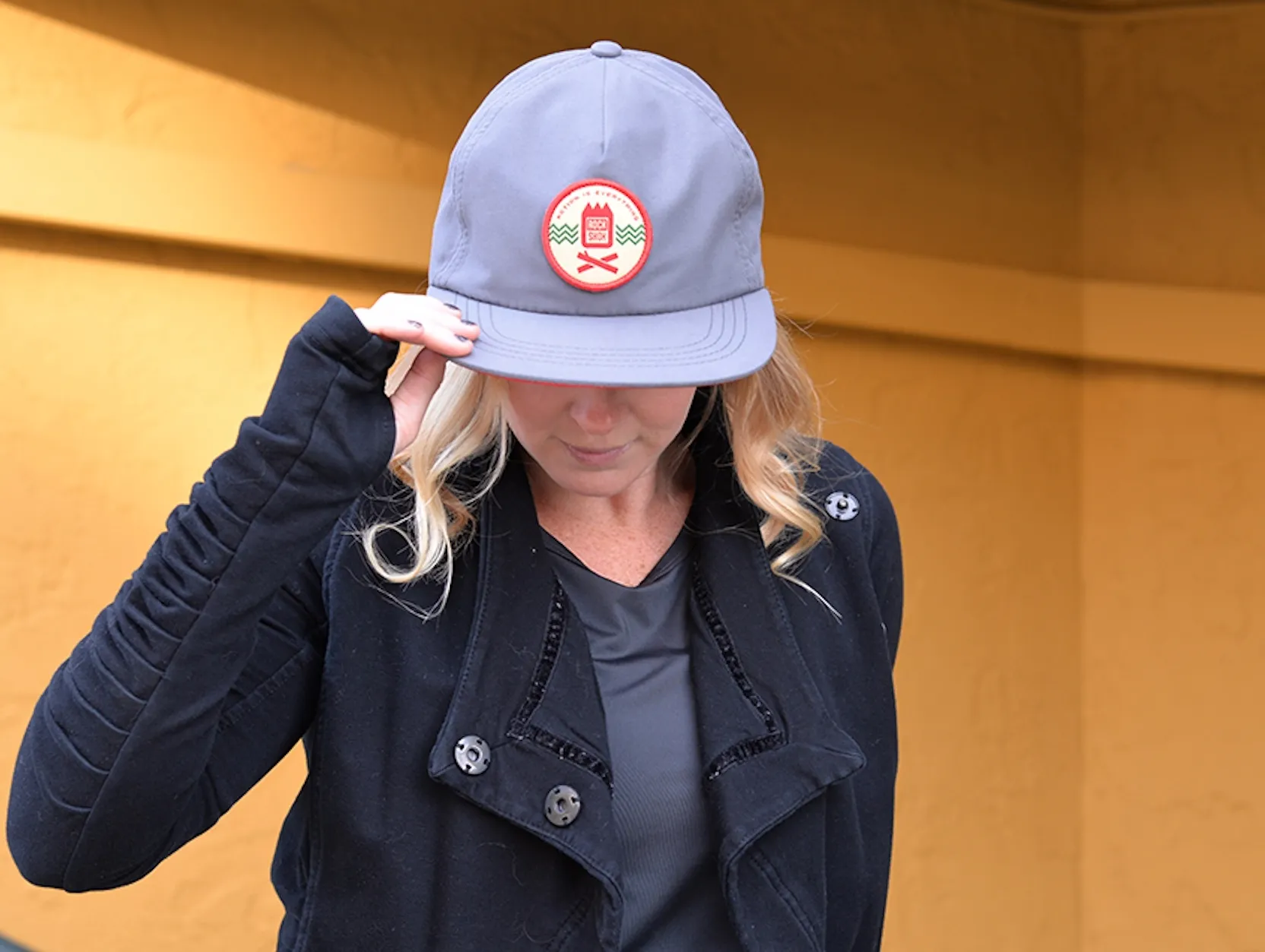 Custom rockshox crankworx five panel hat by anthem branding