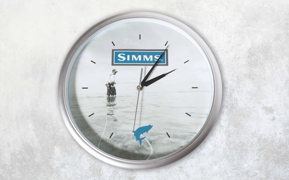 Simms Fishing clock anthem branding