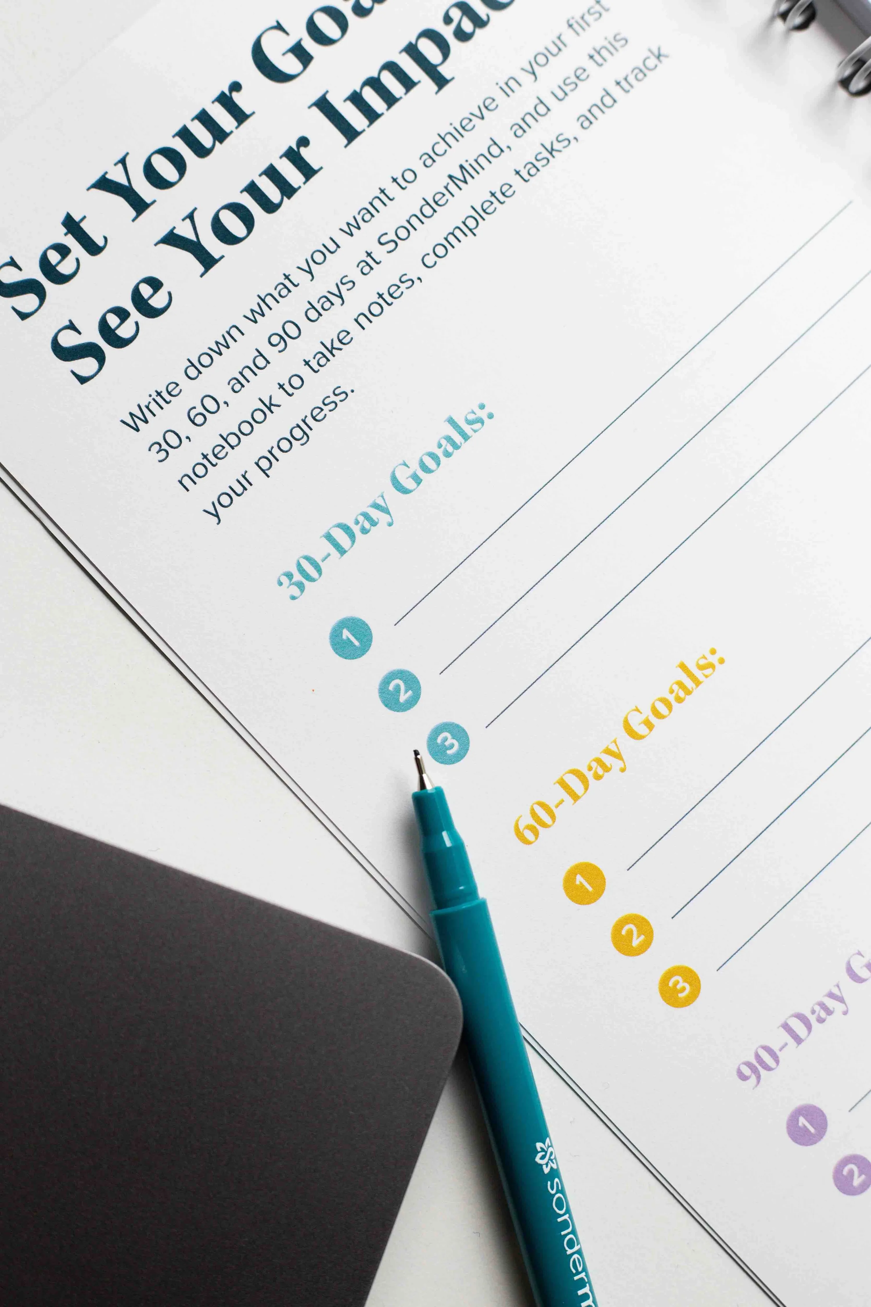 Sondermind Logo Notebook and Teal Digital Imprint Le Pen by Anthem Branding 2
