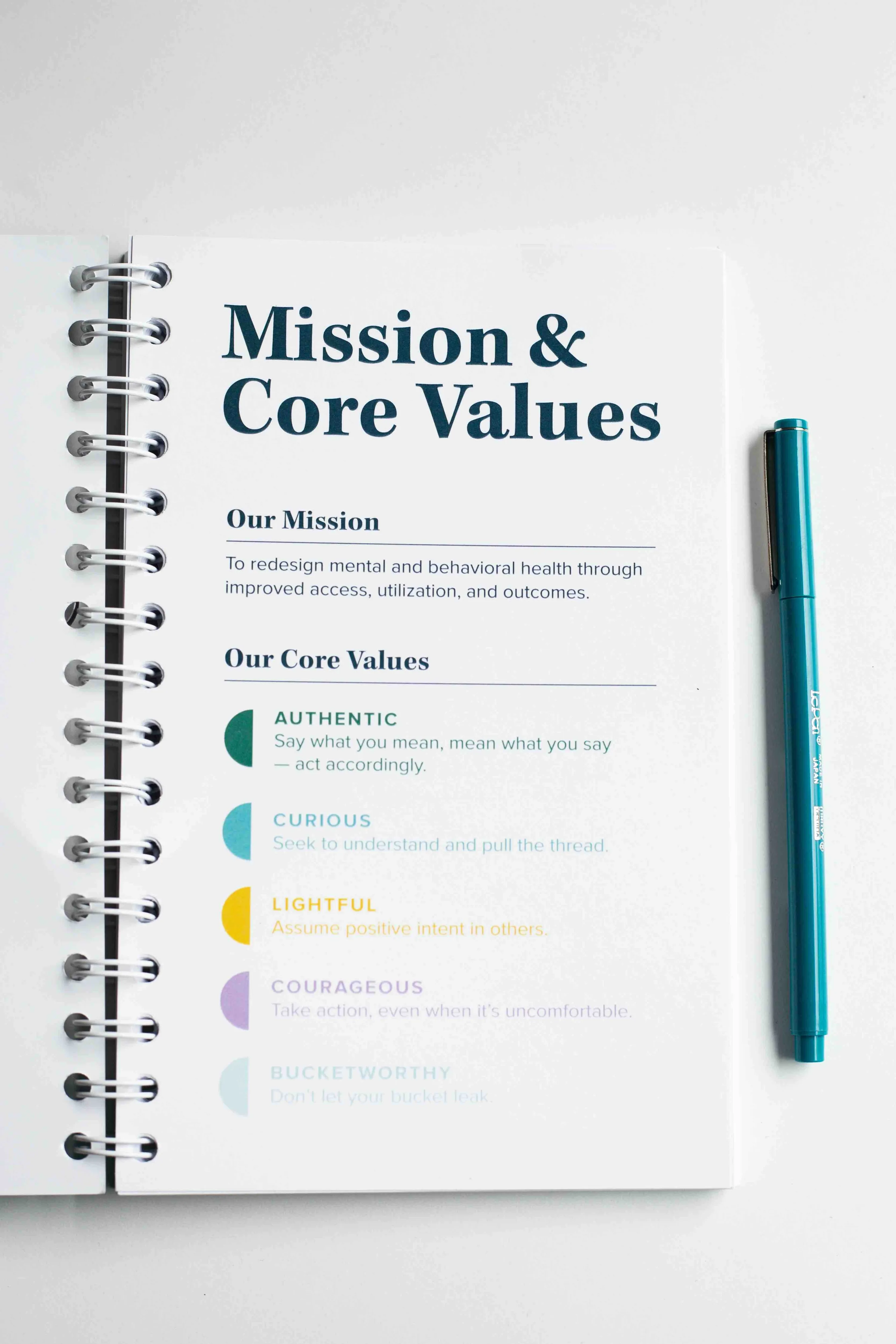 Sondermind Logo Notebook and Teal Digital Imprint Le Pen by Anthem Branding