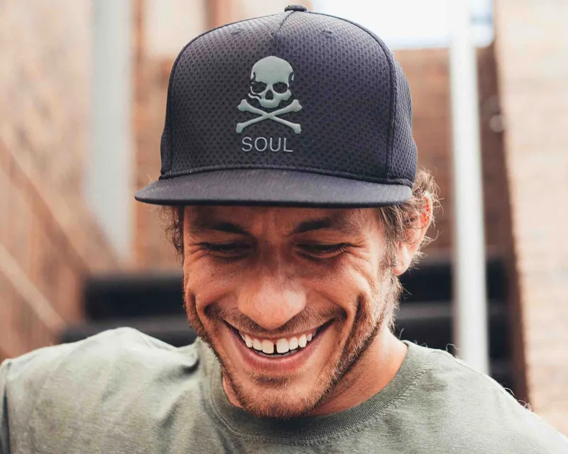 1691619098 Soul Cycle 6 Panel Rubber Applique Full Fabric Snapback Flat Brim by Anthem Branding 1 2