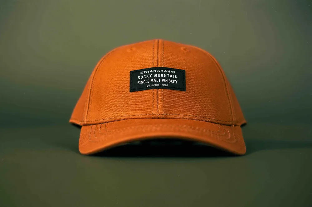 Stranahans Rocky Mountain Single Malt Whiskey 6 Panel Full Fabric Dad Hat by Anthem Branding 1 1