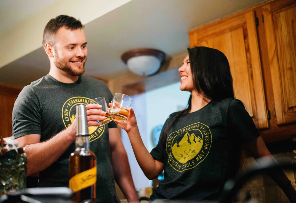 Stranahans colorado whiskey tshirts gray by anthem branding