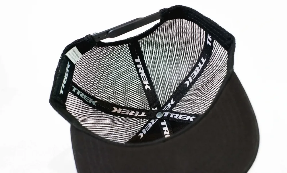6 Panel Flat Brim Trucker Interior Taping by Anthem Branding