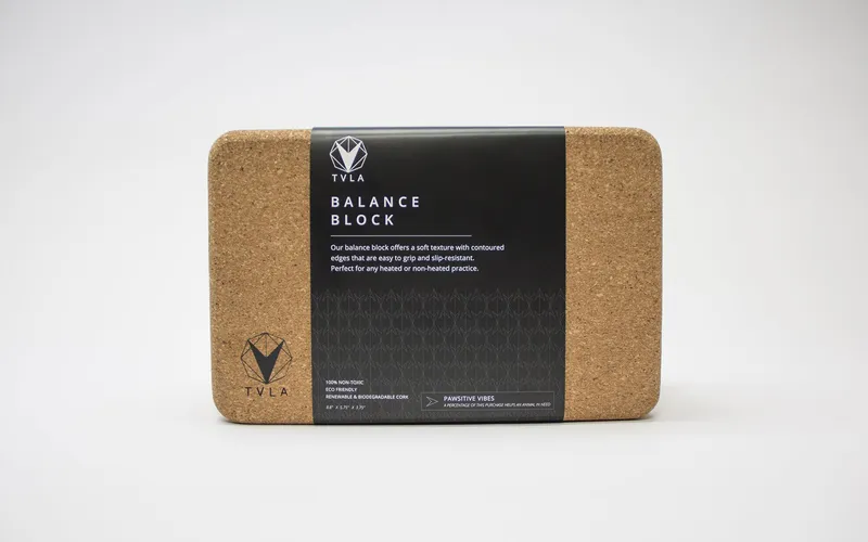 TVLA Yoga Cork Block and Product Packaging by Anthem Branding