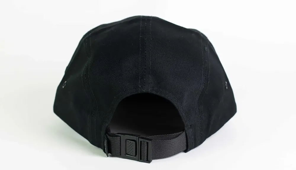 The Feed Camper Hat Black Pink Logo Patch Back by Anthem Branding