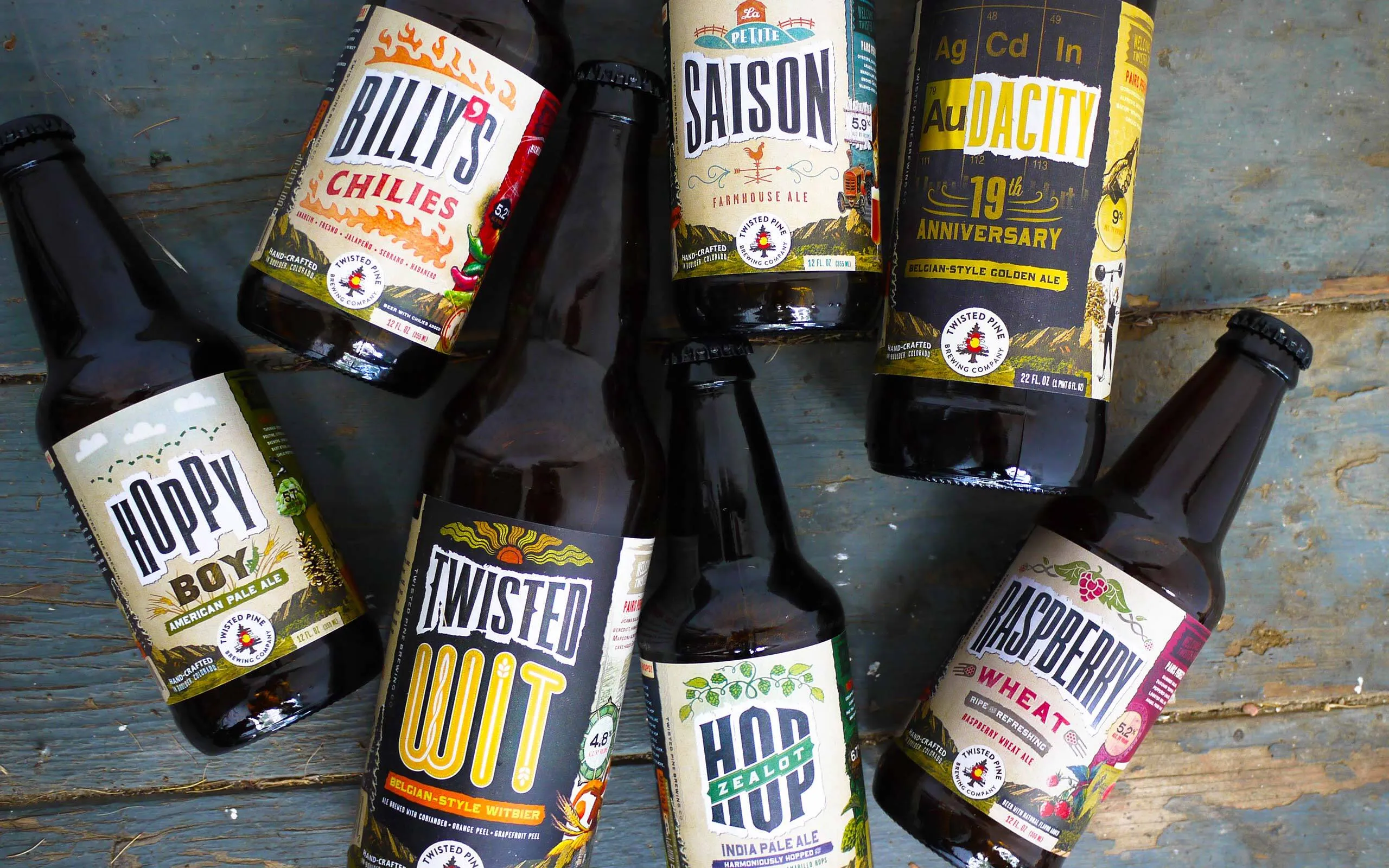 Twisted Pine bottles packaging