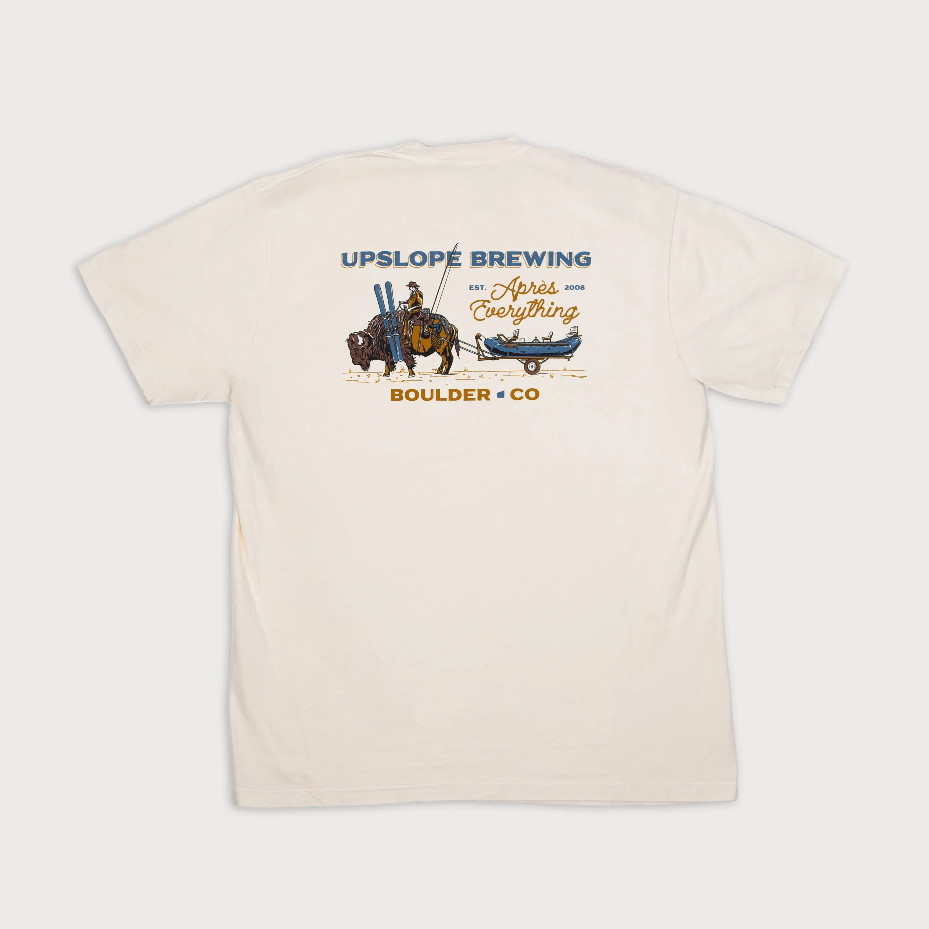 Upslope apres everything tee natural back by anthem branding
