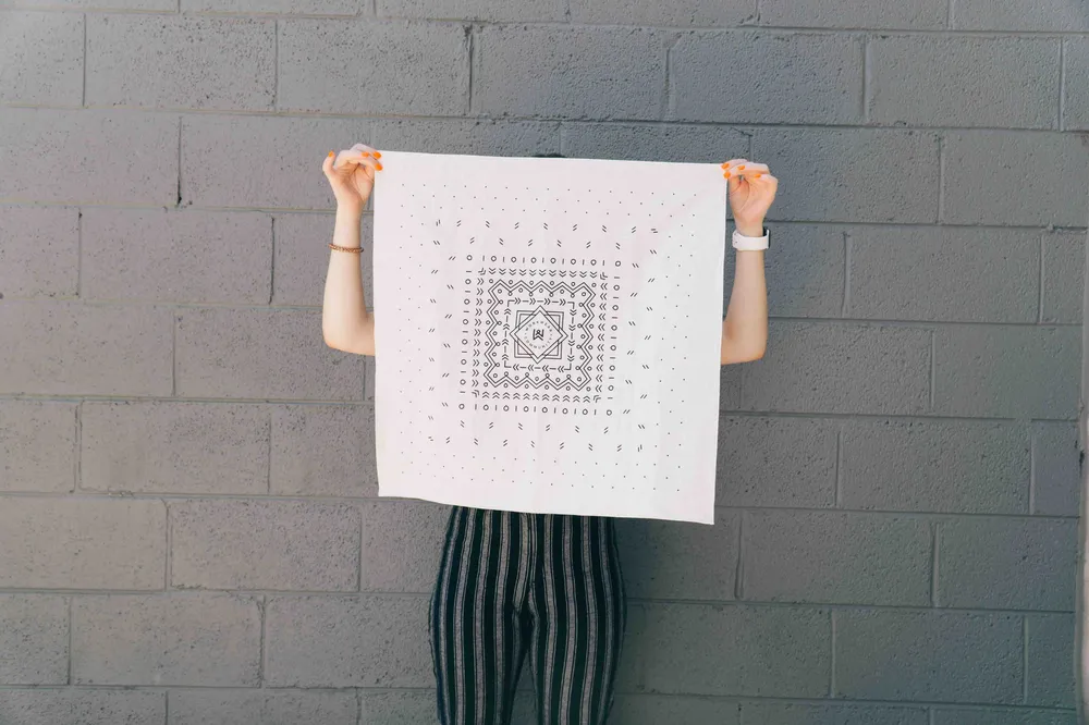 Workwear community white bandana full by anthem branding