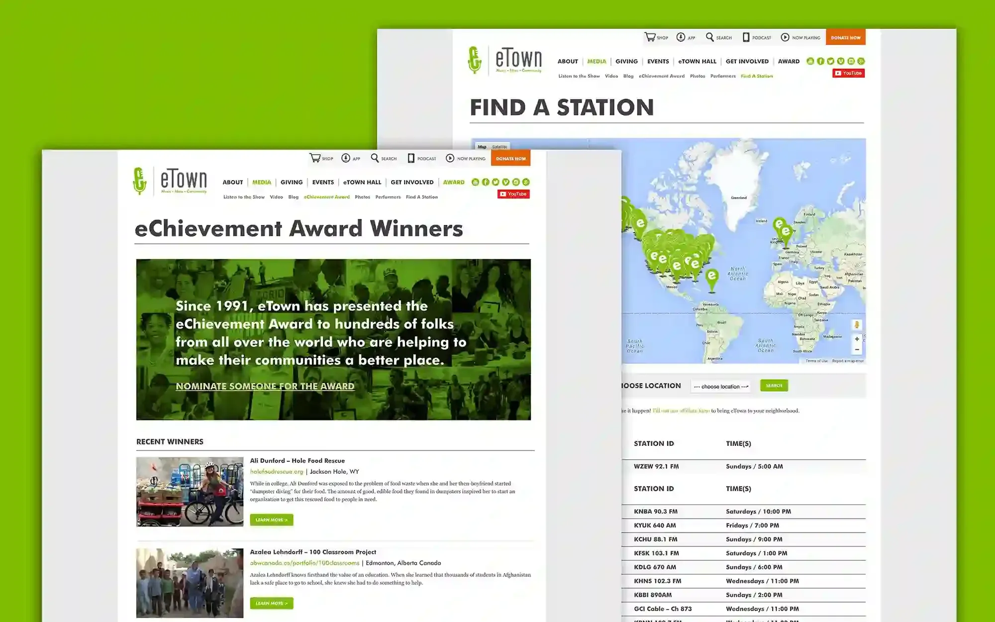E Town Website Pages by Anthem Branding