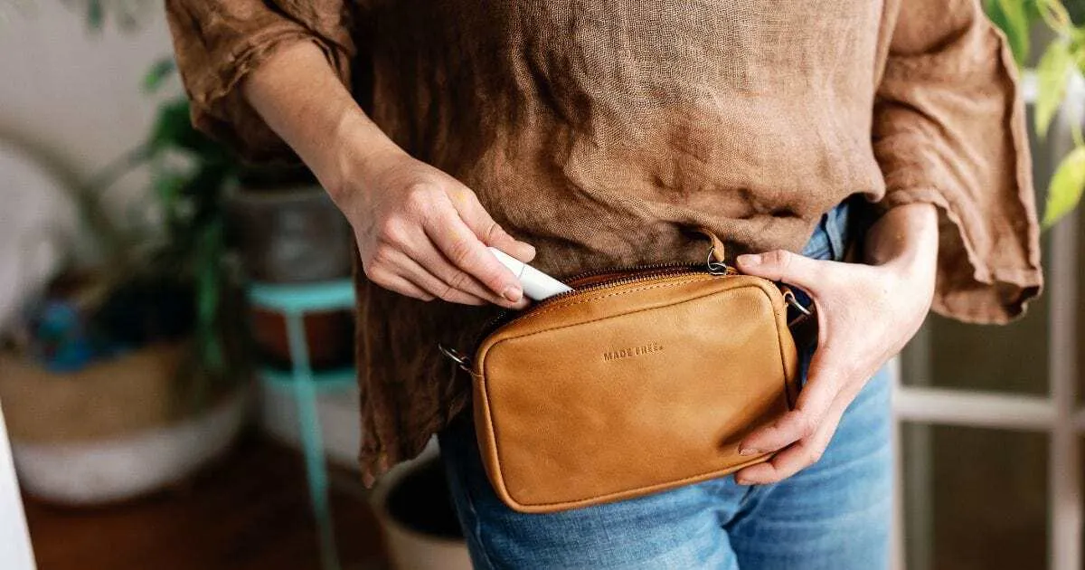 Custom leather fanny packs by anthem branding