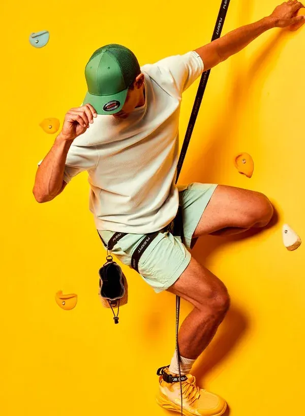 Flexfit trucker hat mesh by anthem branding