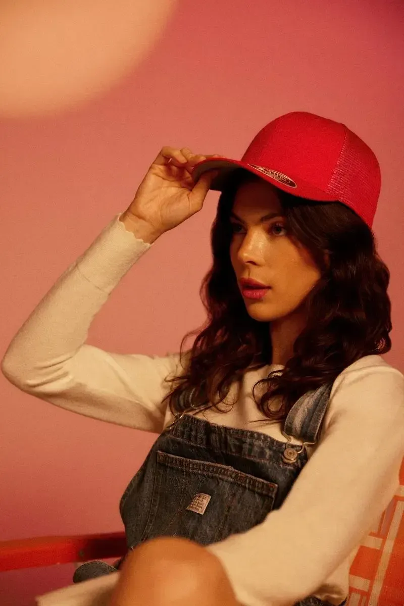 Flexfit custom trucker hat by anthem branding