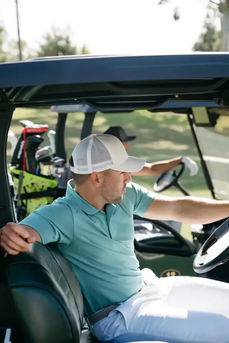 Custom flexfit trucker hats by anthem branding