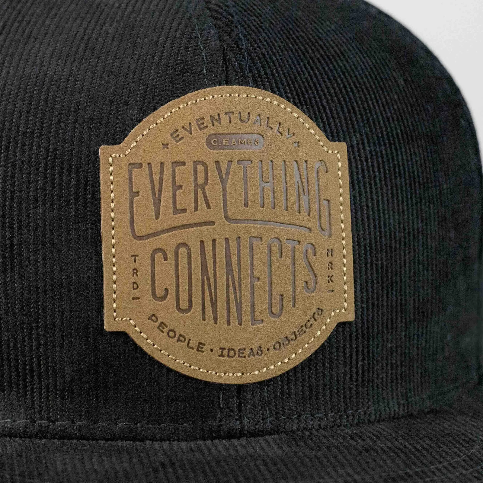 Laser etched faux leather patch detail by anthem branding