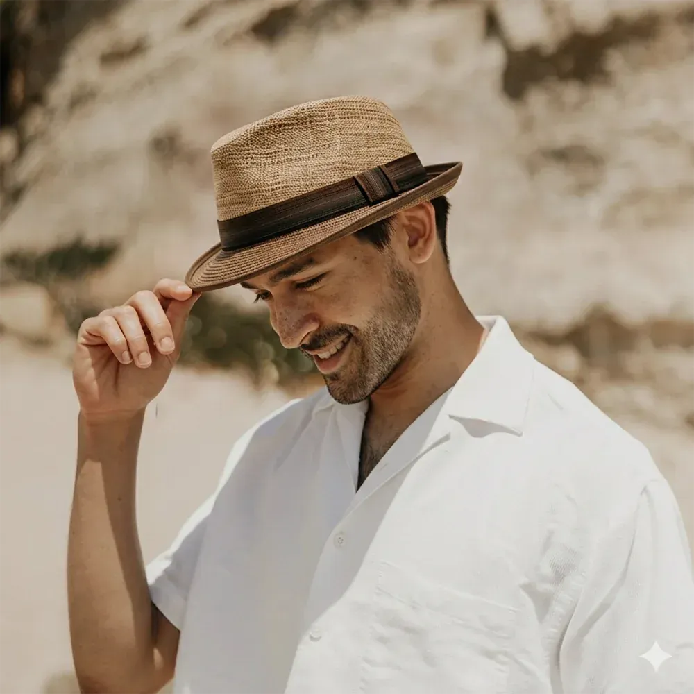 Mens straw fedora hats anthem branding