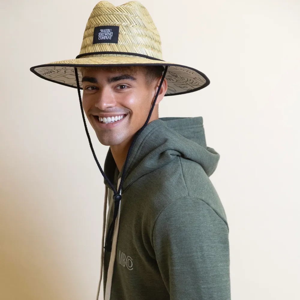 Malibu brewing mens staw hat by anthem branding