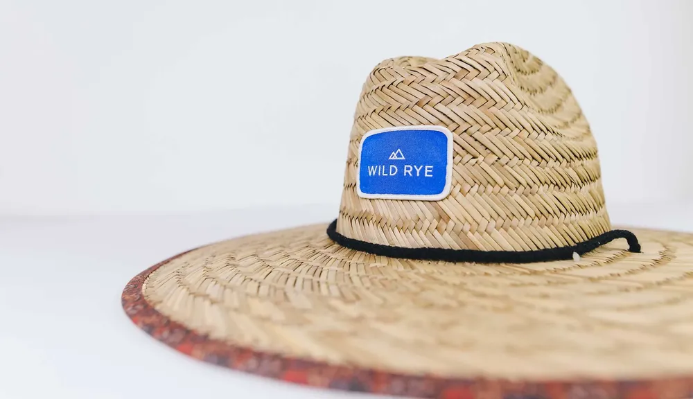 Wild Rye Straw Hat Side Under Brim Fold by Anthem Branding