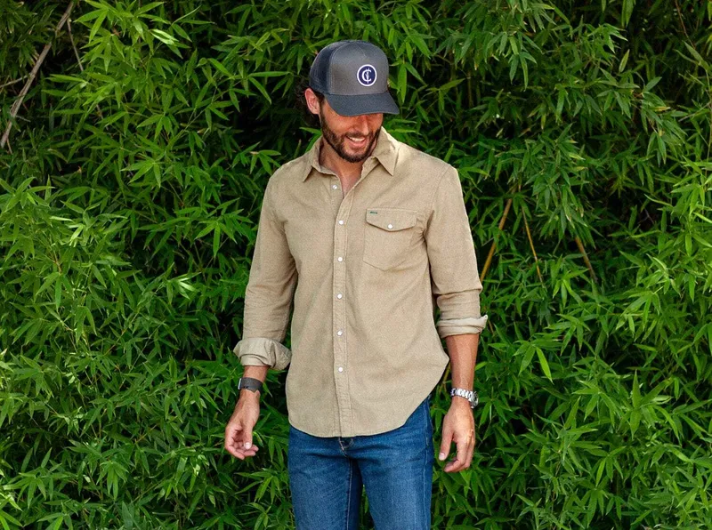 Criquet corduroy pearl snap sand by anthem branding
