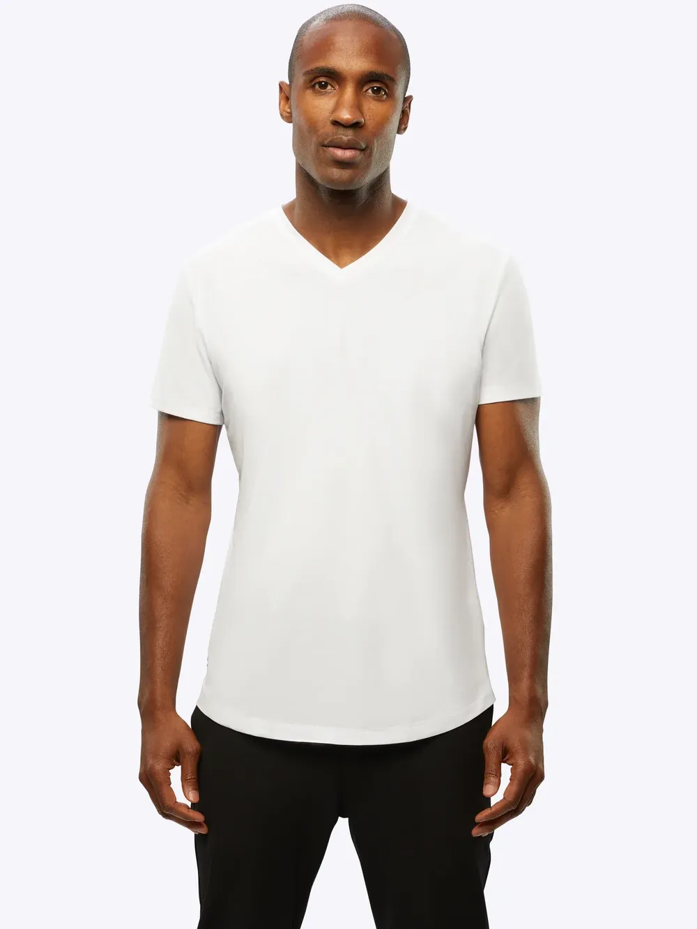Cuts AO V Neck Curve Hem Tee by anthem branding