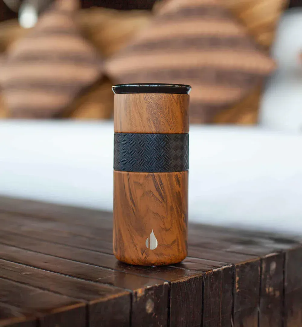 Elemental Artisan 16oz Tumbler Teak Wood Corporate Sales By Anthem Branding