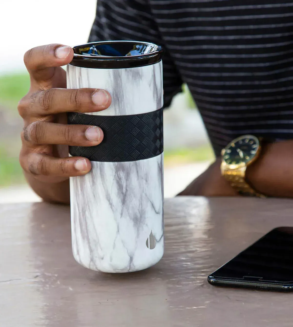 Elemental Artisan 16oz Tumbler White Marble Corporate Sales By Anthem Branding