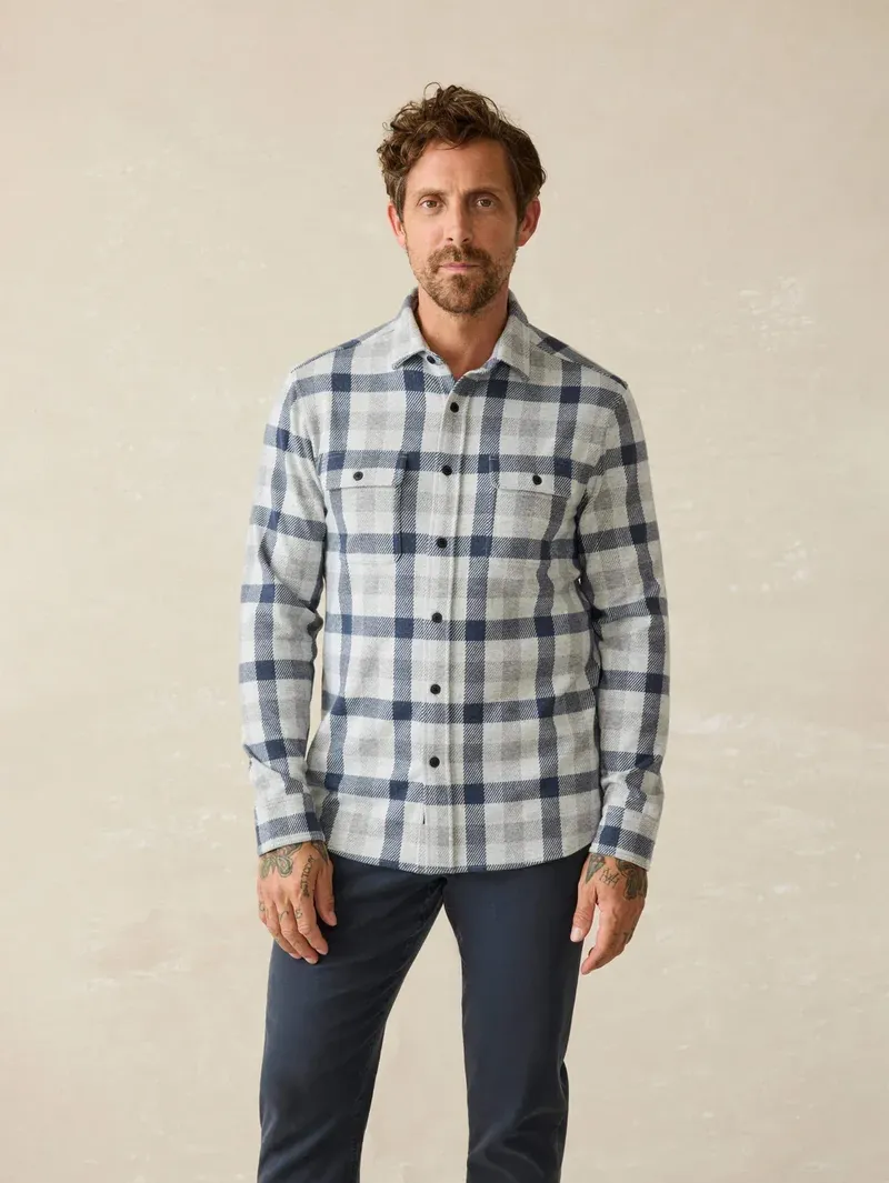 Faherty Legend Sweater Shirt Snowy Night Check corporate sales by anthem branding 4