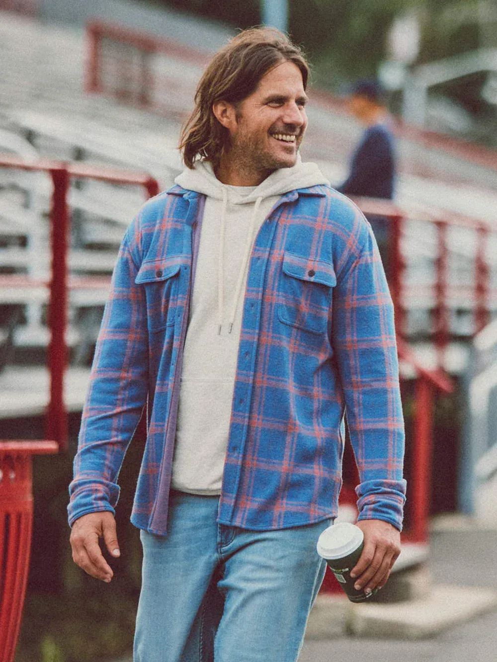 Faherty Legend Sweater Shirt Twilight Mauve Plaid corporate sales by anthem branding 3