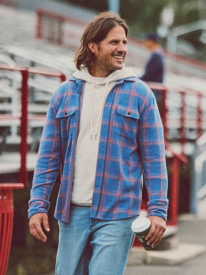 Faherty Legend Sweater Shirt Twilight Mauve Plaid corporate sales by anthem branding 3