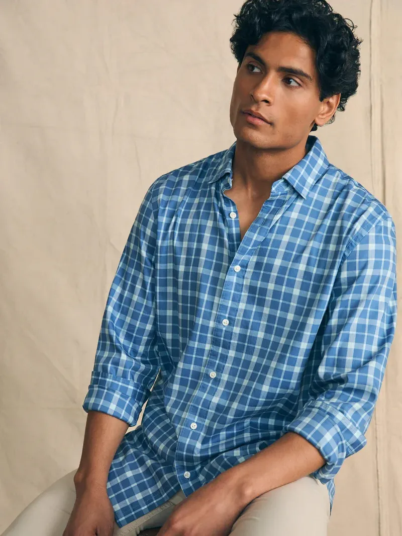 Faherty Movement Shirt York Harbour Plaid corporate sales by anthem branding