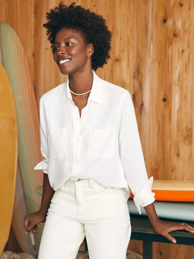 Faherty Tried True Chambray Shirt White corporate sales by anthem branding 11
