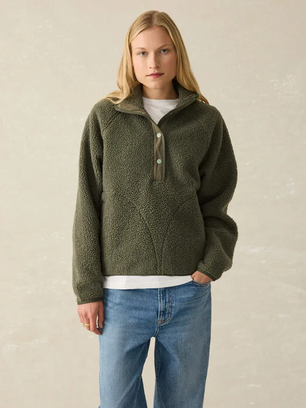 Faherty Fireside Fleece Popover Beetle corporate sales by anthem branding