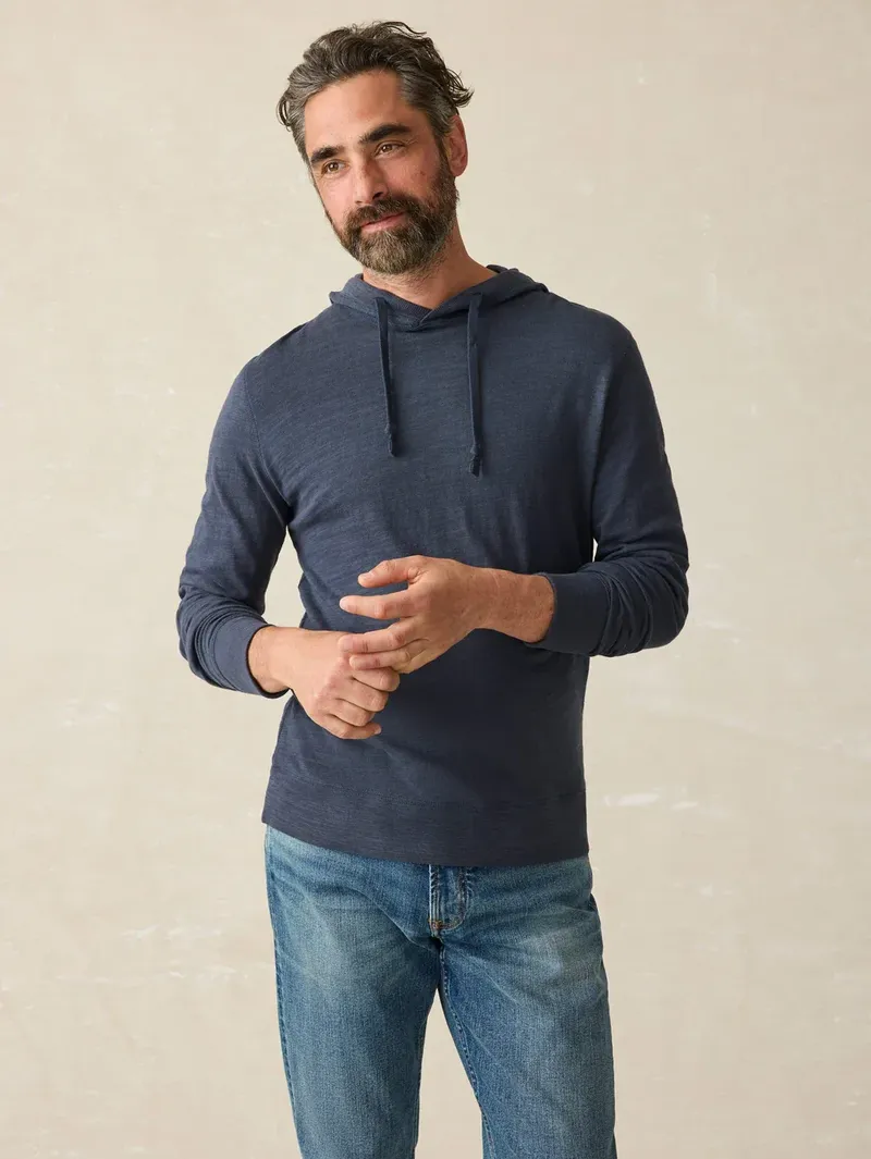 Faherty Sunwashed Slub Hoodie Blue Nights corporate sales by anthem branding