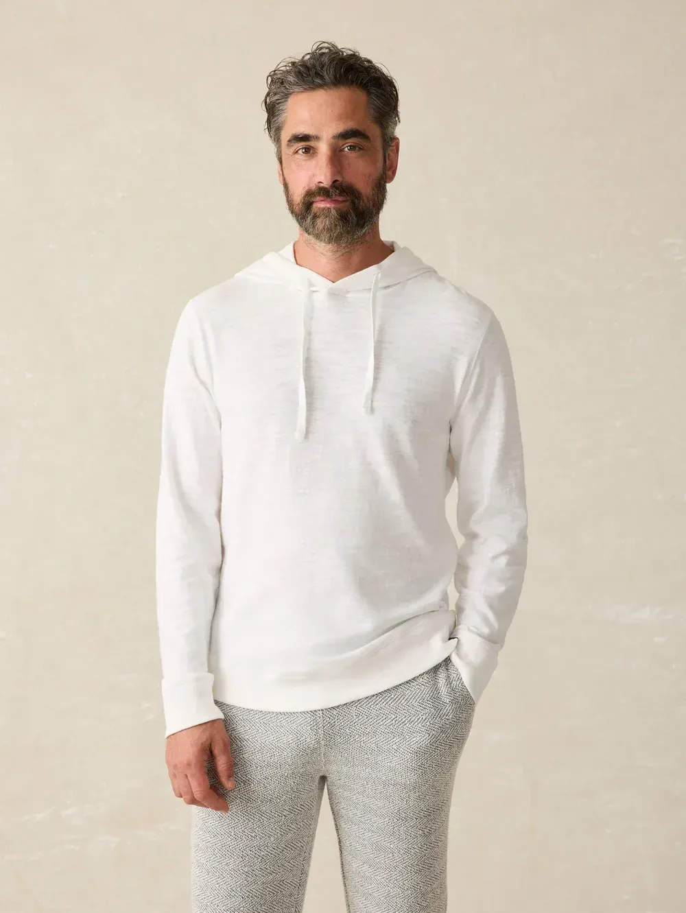 Faherty Sunwashed Slub Hoodie White corporate sales by anthem branding