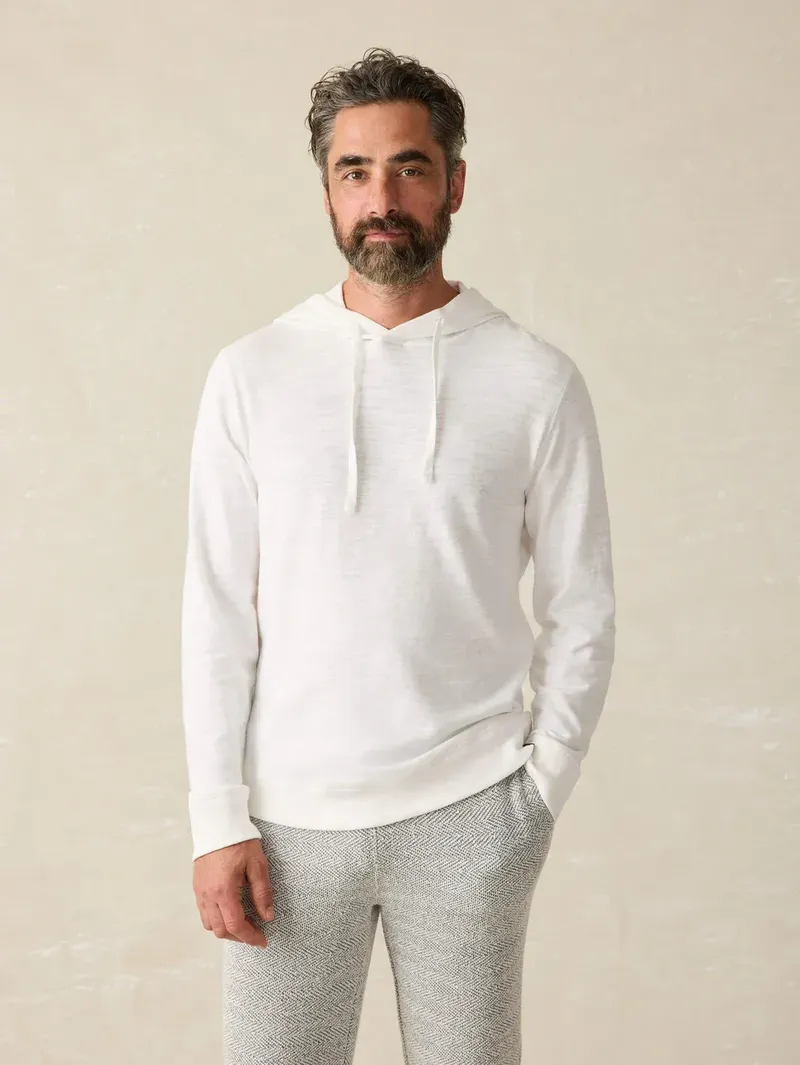 Faherty Sunwashed Slub Hoodie White corporate sales by anthem branding