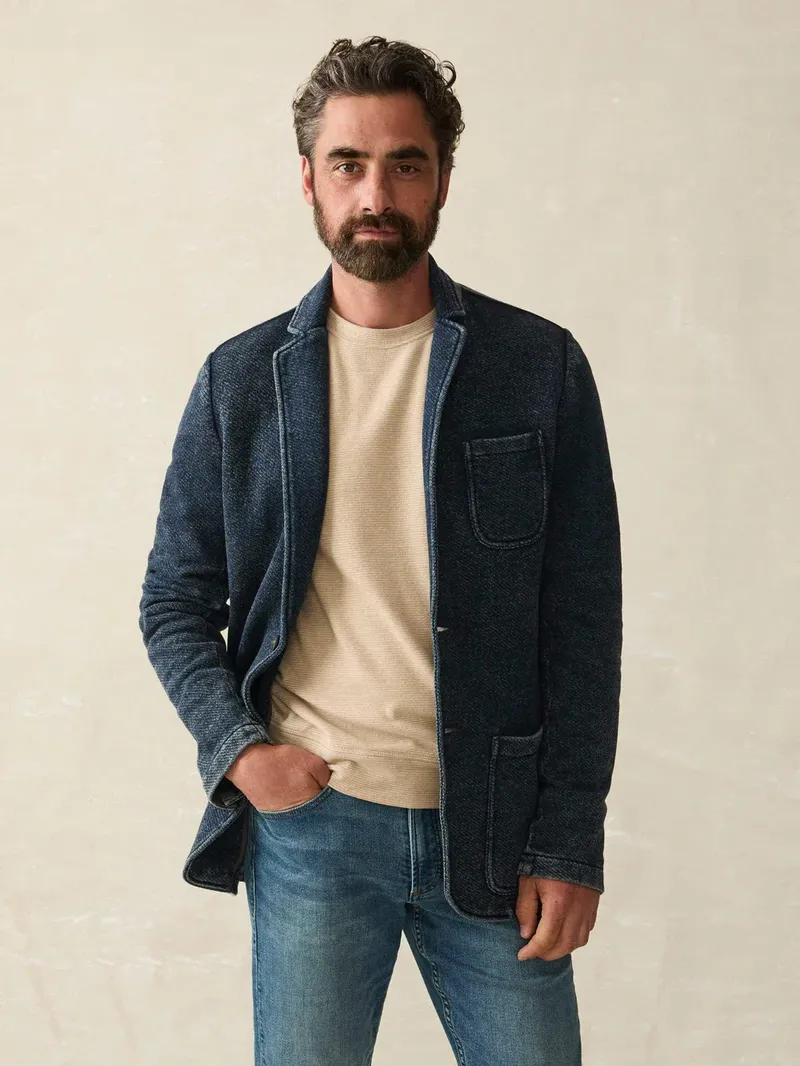 Faherty Inlet Knit Blazer Hendricks Indigo Wash corporate sales by anthem branding