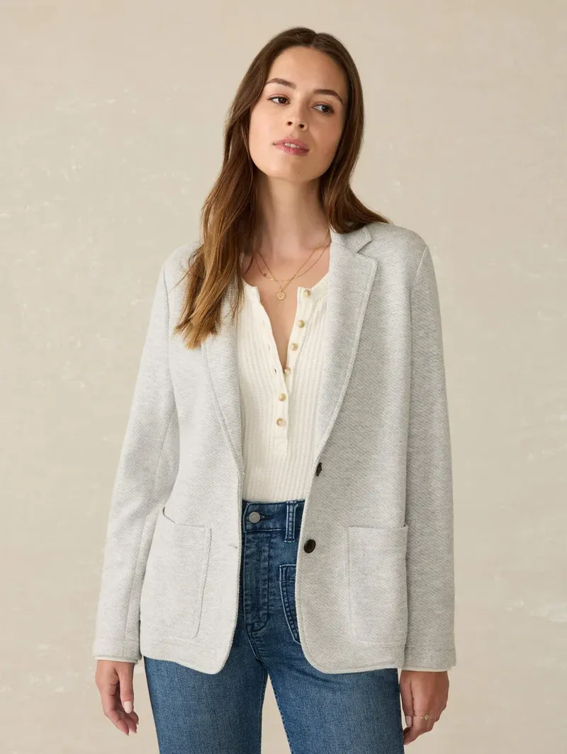 W Faherty Inlet Knit Blazer Heather Grey corporate sales by anthem branding
