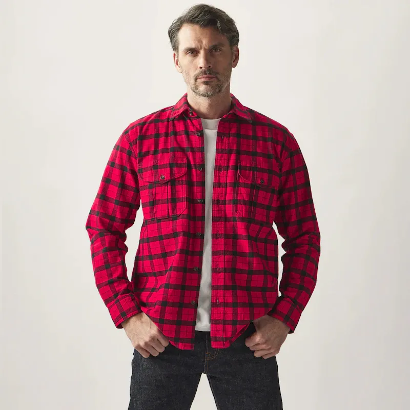 Filson akaskan guide shirt model corporate sales by anthem branding