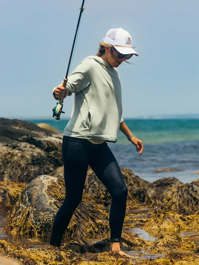 Free fly womens fleece cropped hoodie by anthem branding