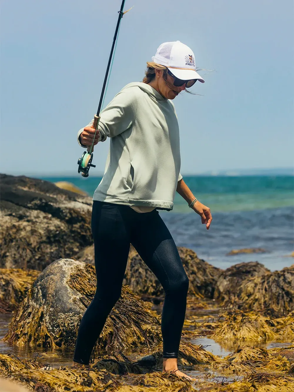 Free fly womens fleece cropped hoodie by anthem branding