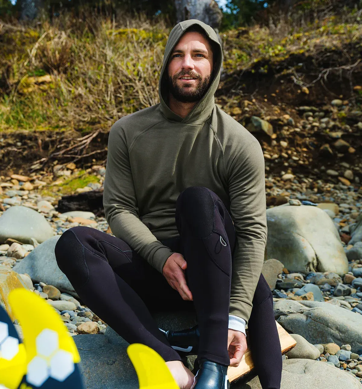 Mens bamboo lightweight fleece hoodie by anthem branding