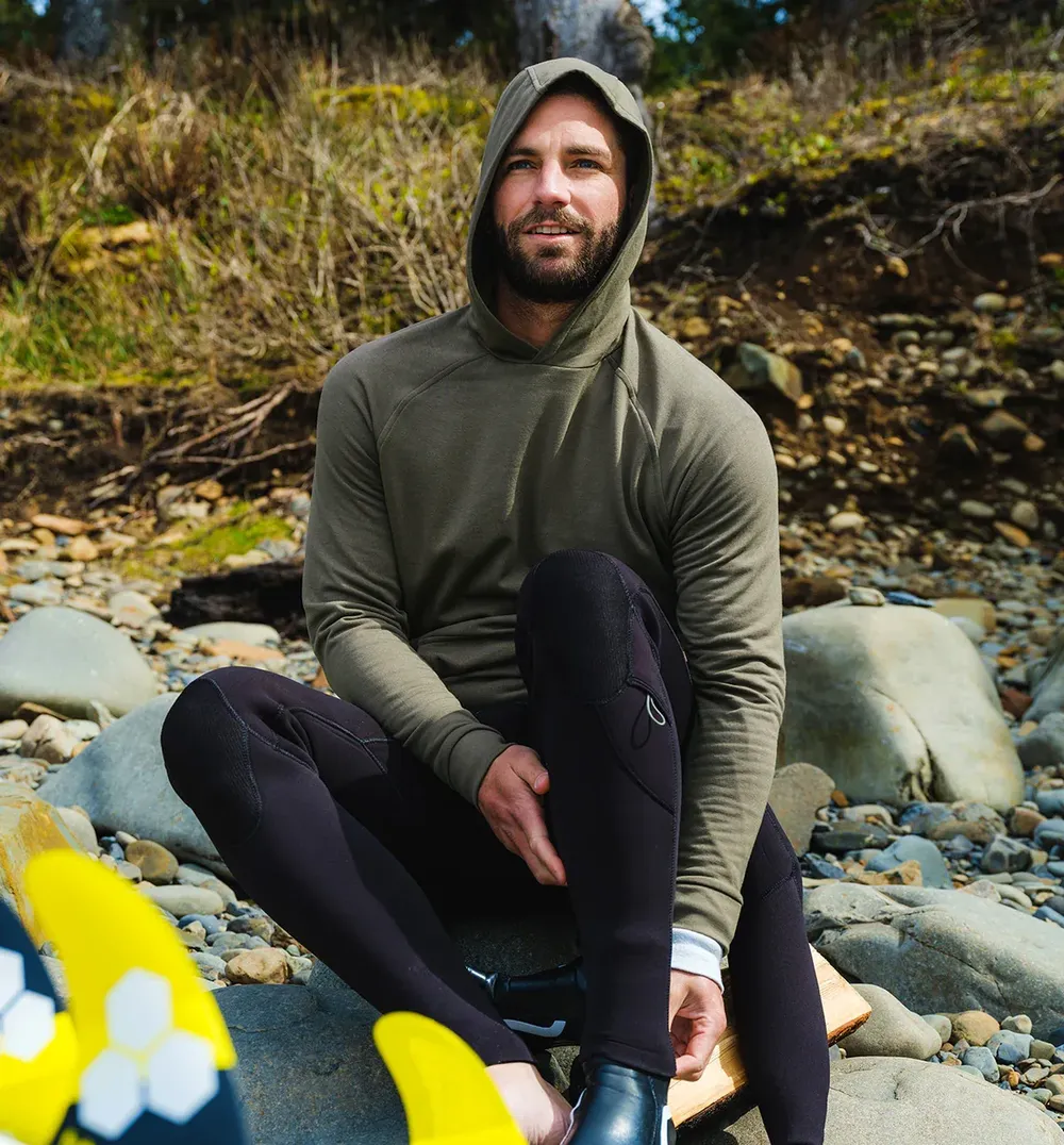 Mens bamboo lightweight fleece hoodie by anthem branding
