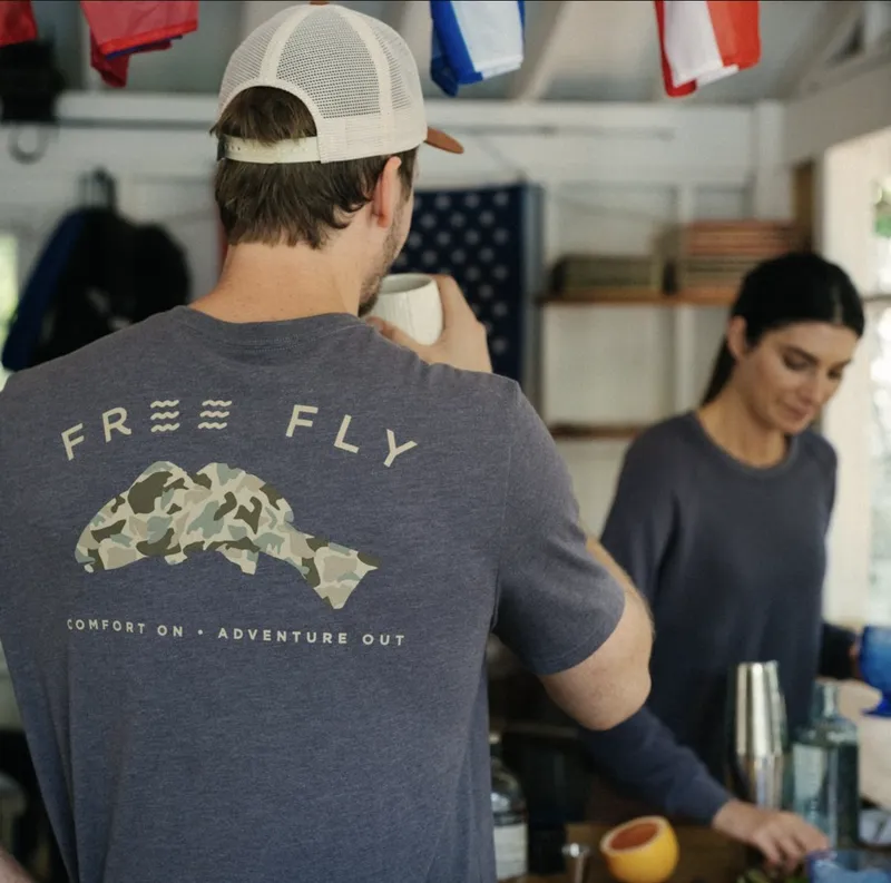 Free fly printed t shirt anthem branding