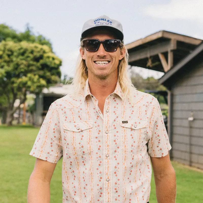 S25 SS Shirts H Bar B Snapshirt Hibiscus Ribbons Riverbed Oxford HB Lifestyle 1