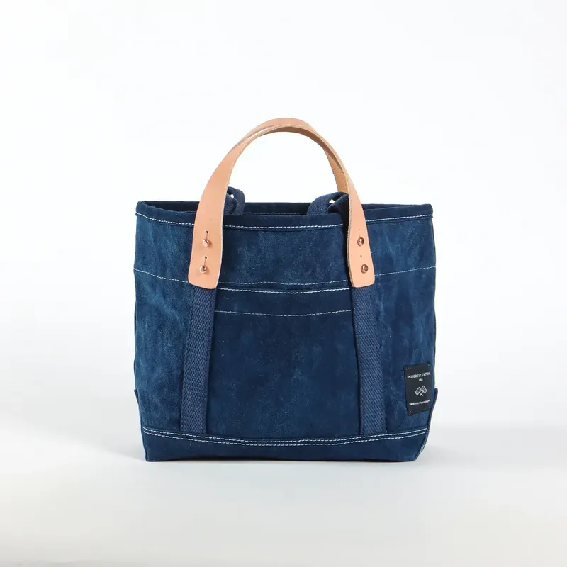 Immodest cotton lunch tote bag dark indigo by anthem branding 1