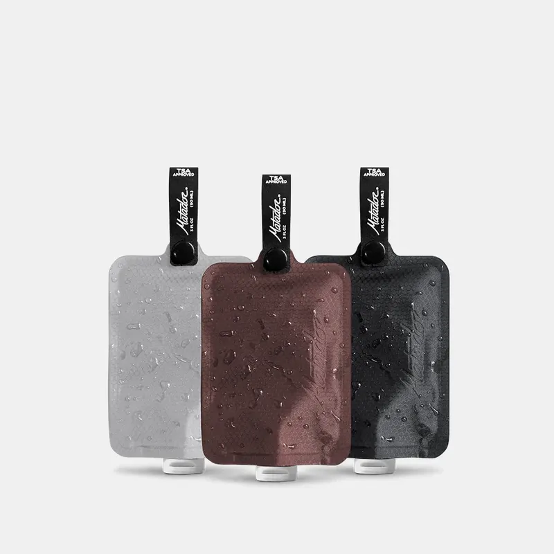 Matador equipment flatpak toiletry bottles by anthem branding