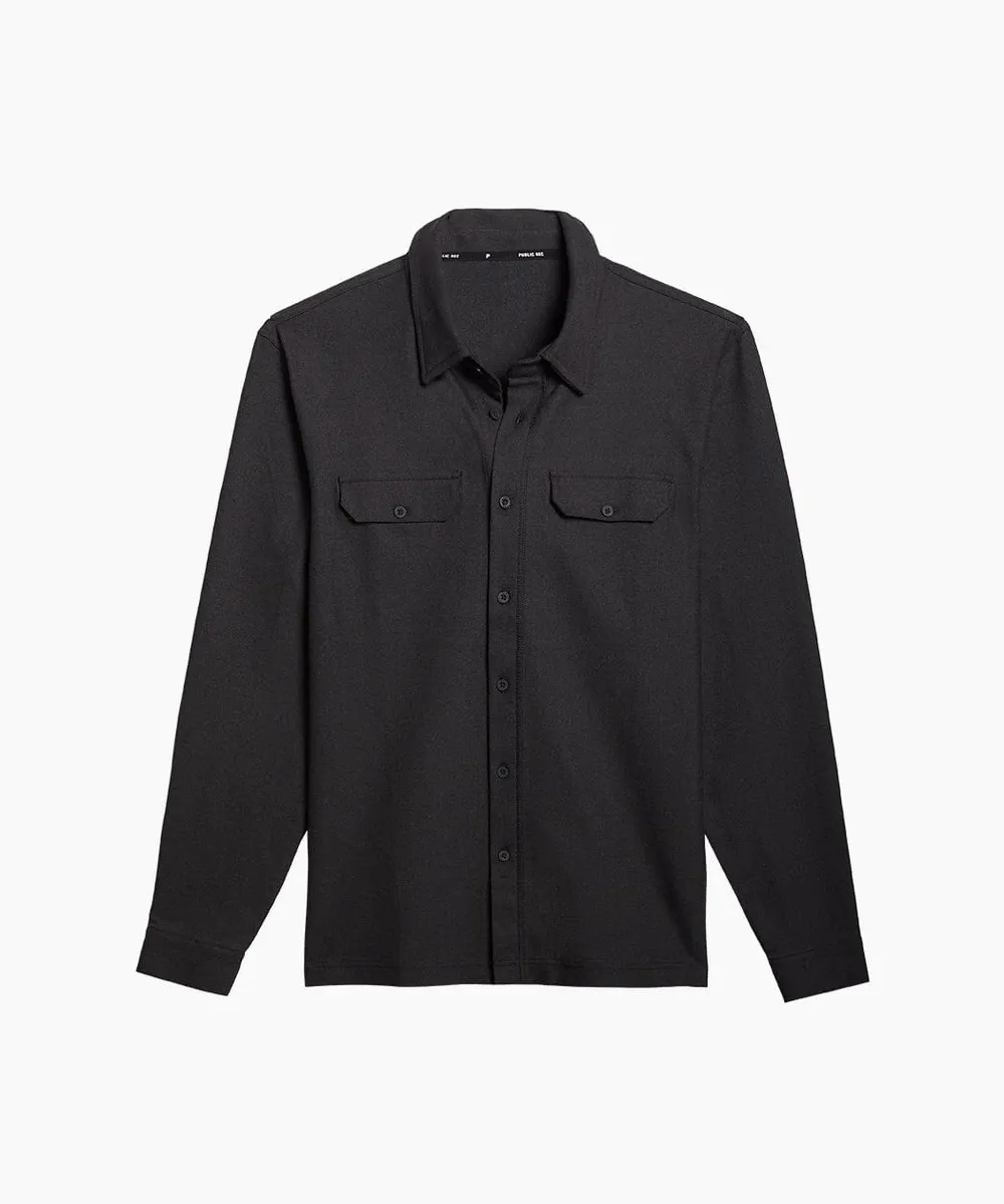 Public rec Thermal Stretch Button Down corporate sales by anthem branding