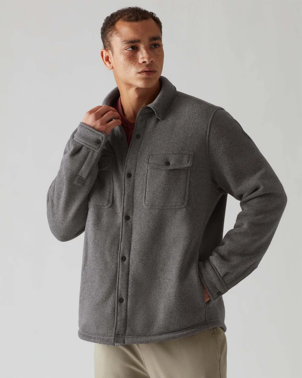 Rhone mens fleece shacket by anthem branding