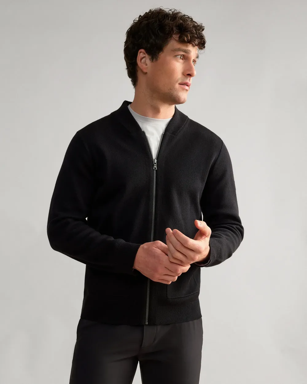 Rhone mens Navigator Knit Bomber by anthem branding