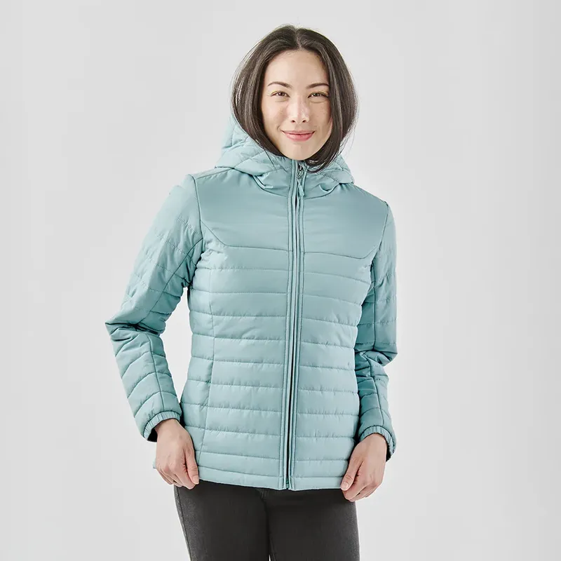 Womens Nautilus Quilted Hoody corporate sales by anthem branding